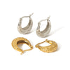 Retro Titanium Steel And Stainless Steel Cshaped And Small Heart Geometric Earrings With Electroplating