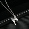 Retro Titanium Steel Lightning Pendant Necklace With Old Treatment For Men And Women Couple