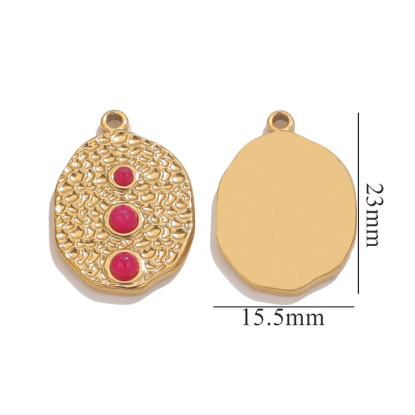Retro Titanium Steel Necklace With Natural Stone Tiger Eye And Angel Pattern Electroplating Treatment Diy Pendant Jewelry Accessories