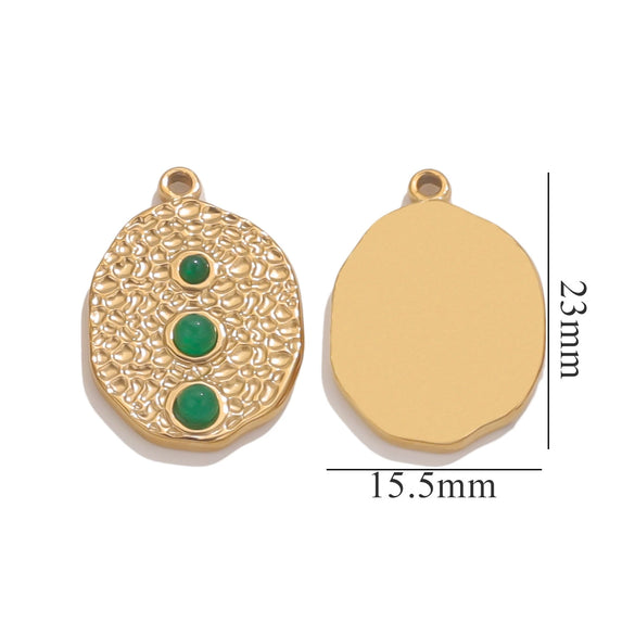 Retro Titanium Steel Necklace With Natural Stone Tiger Eye And Angel Pattern Electroplating Treatment Diy Pendant Jewelry Accessories