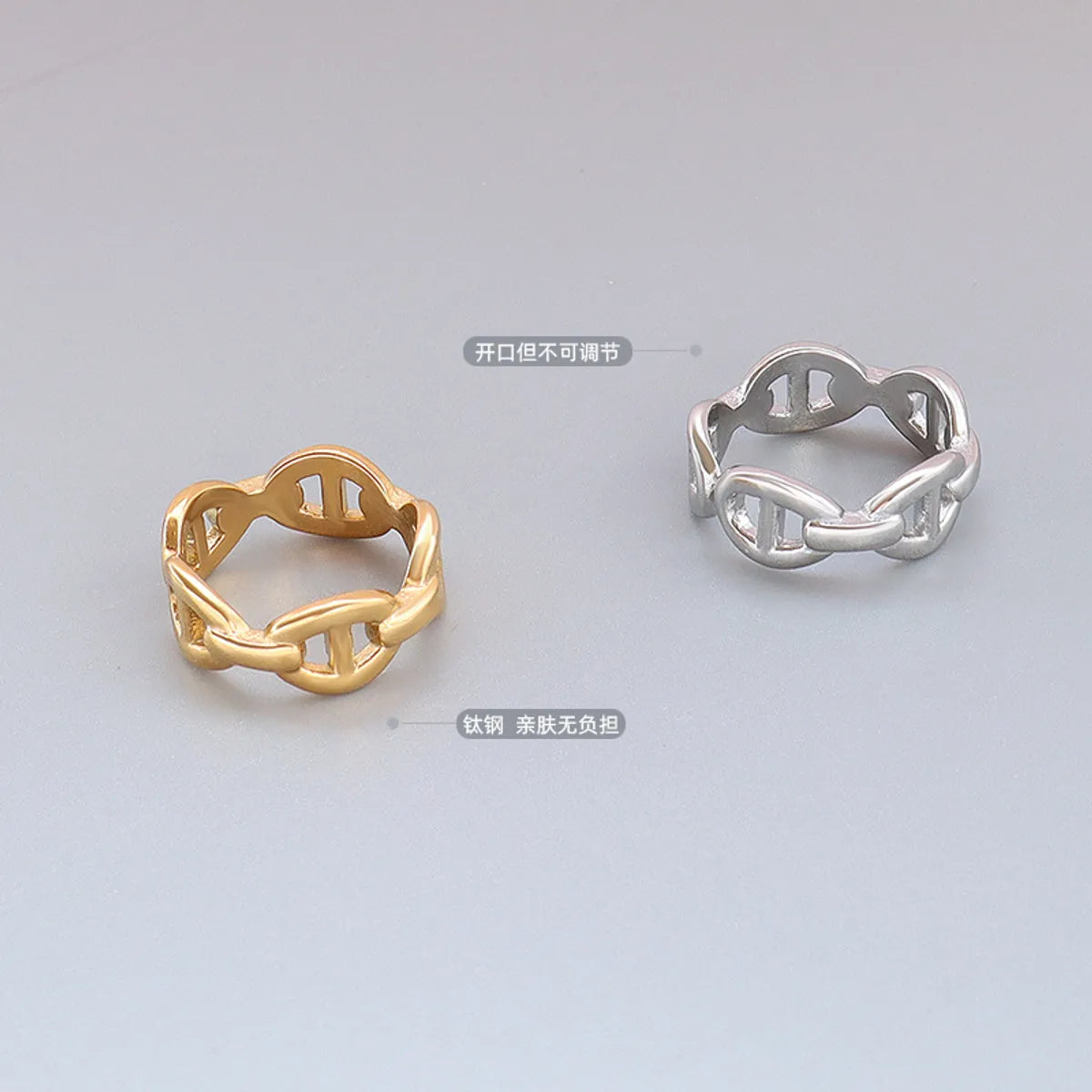 Fashion Geometric Titanium Steel Plating No Inlaid