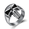 Retro Titanium Steel Ring With Applied Oil Processing