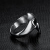 Retro Titanium Steel Ring With Applied Oil Processing