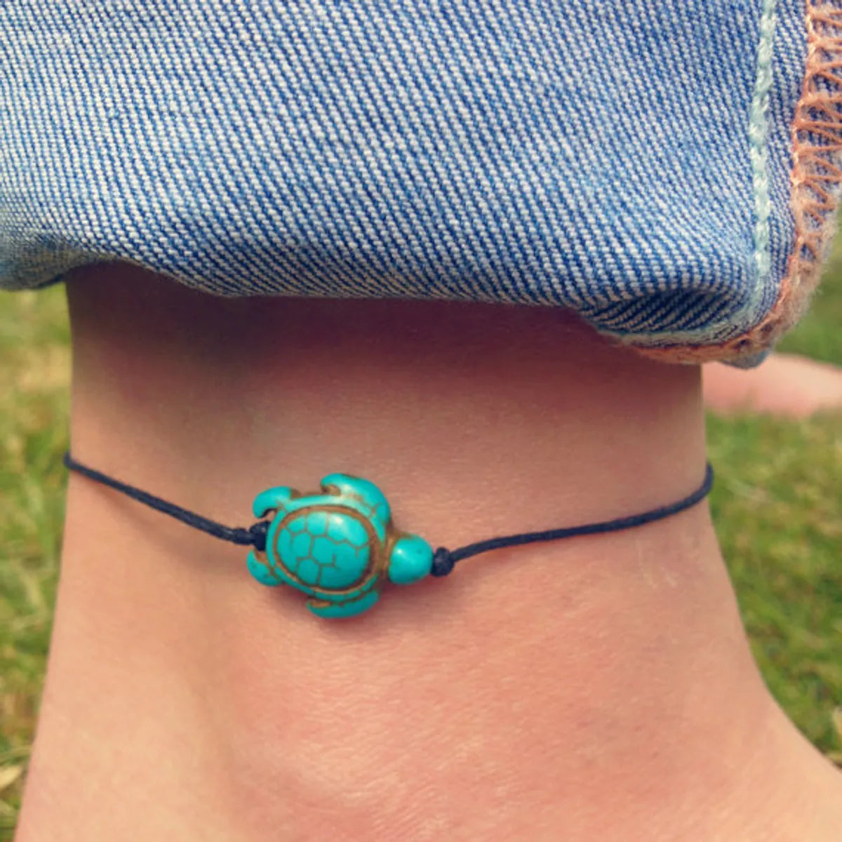 Retro Tortoise Turquoise Women'S Anklet