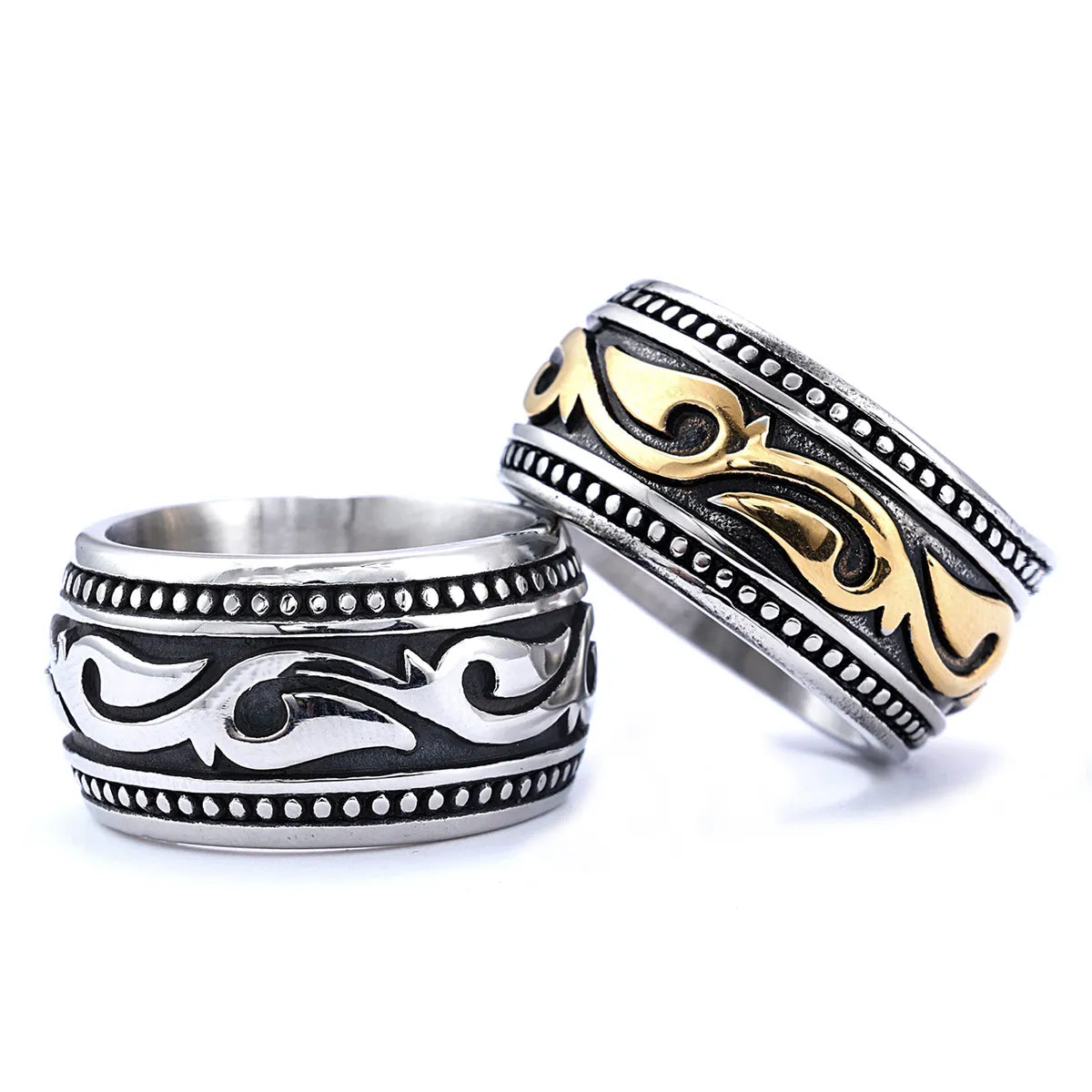 Retro Totem Stainless Steel Plating Men'S Rings