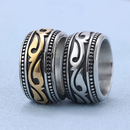 Retro Totem Stainless Steel Plating Men'S Rings