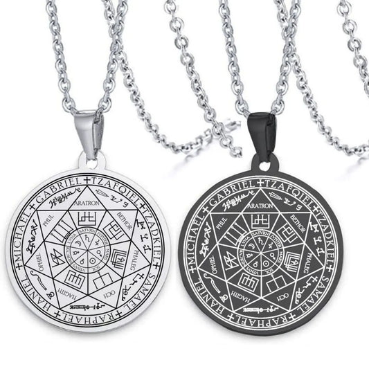 Retro Totem Symbol Stainless Steel Pendant Necklace Keychain