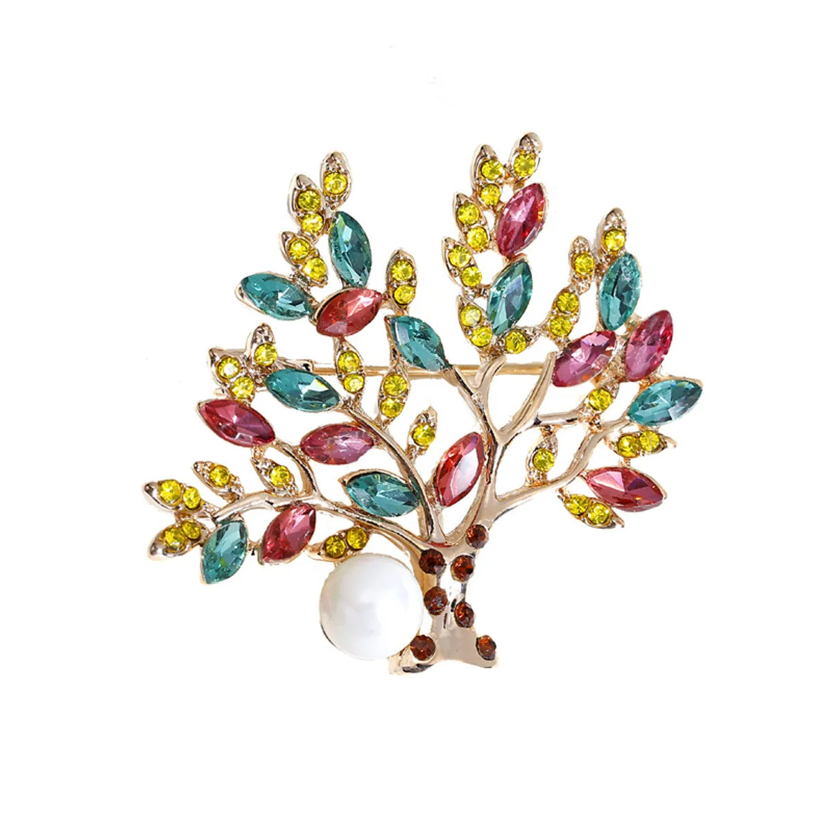 Retro Tree Alloy Inlay Rhinestones Unisex Brooches