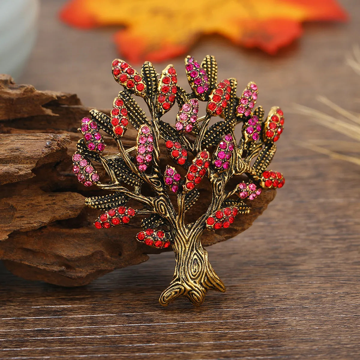 Retro Tree Alloy Inlay Rhinestones Unisex Brooches