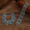 Retro Turquoise Bracelet Zinc Alloy Electroplated For Women And Unisex