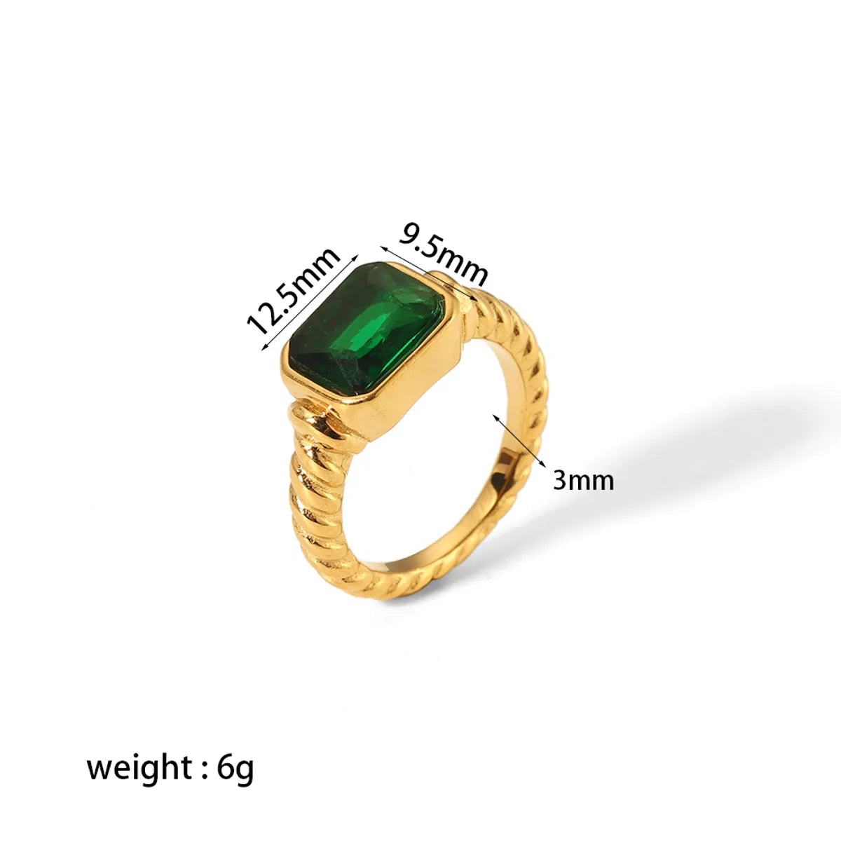 Retro Twist Stainless Steel Polishing Plating Inlay Zircon 18k Gold Plated Rings