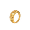 304 Stainless Steel 18K Gold Plated Retro Plating Twist Rings