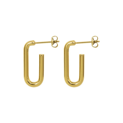 Retro U-shaped Geometric Titanium Steel 18k Gold Earrings Wholesale