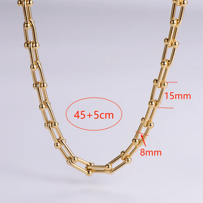 Retro Vacation Solid Color Stainless Steel Plating 18k Gold Plated Bracelets Necklace