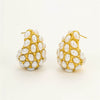 Retro Vintage Style Titanium Steel Dropshaped Pearlinlaid 18K Gold Electroplated Women's Earrings