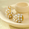 Retro Vintage Style Titanium Steel Dropshaped Pearlinlaid 18K Gold Electroplated Women's Earrings