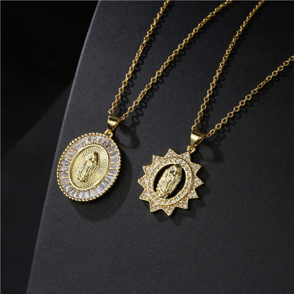 Retro Virgin Mary Pendant Oval Necklace Wholesale