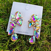 Retro Water Droplets Inlay Alloy Rhinestones Earrings