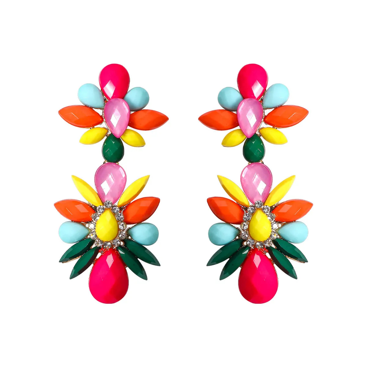 Retro Water Droplets Alloy Inlay Rhinestones Women's Drop Earrings 1 Pair