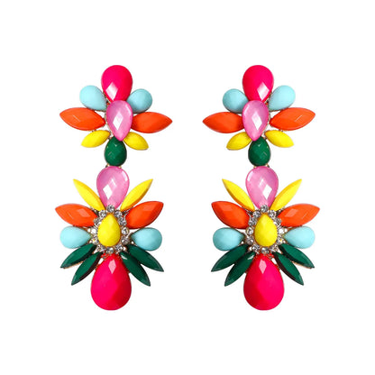 Retro Water Droplets Alloy Inlay Rhinestones Women's Drop Earrings 1 Pair