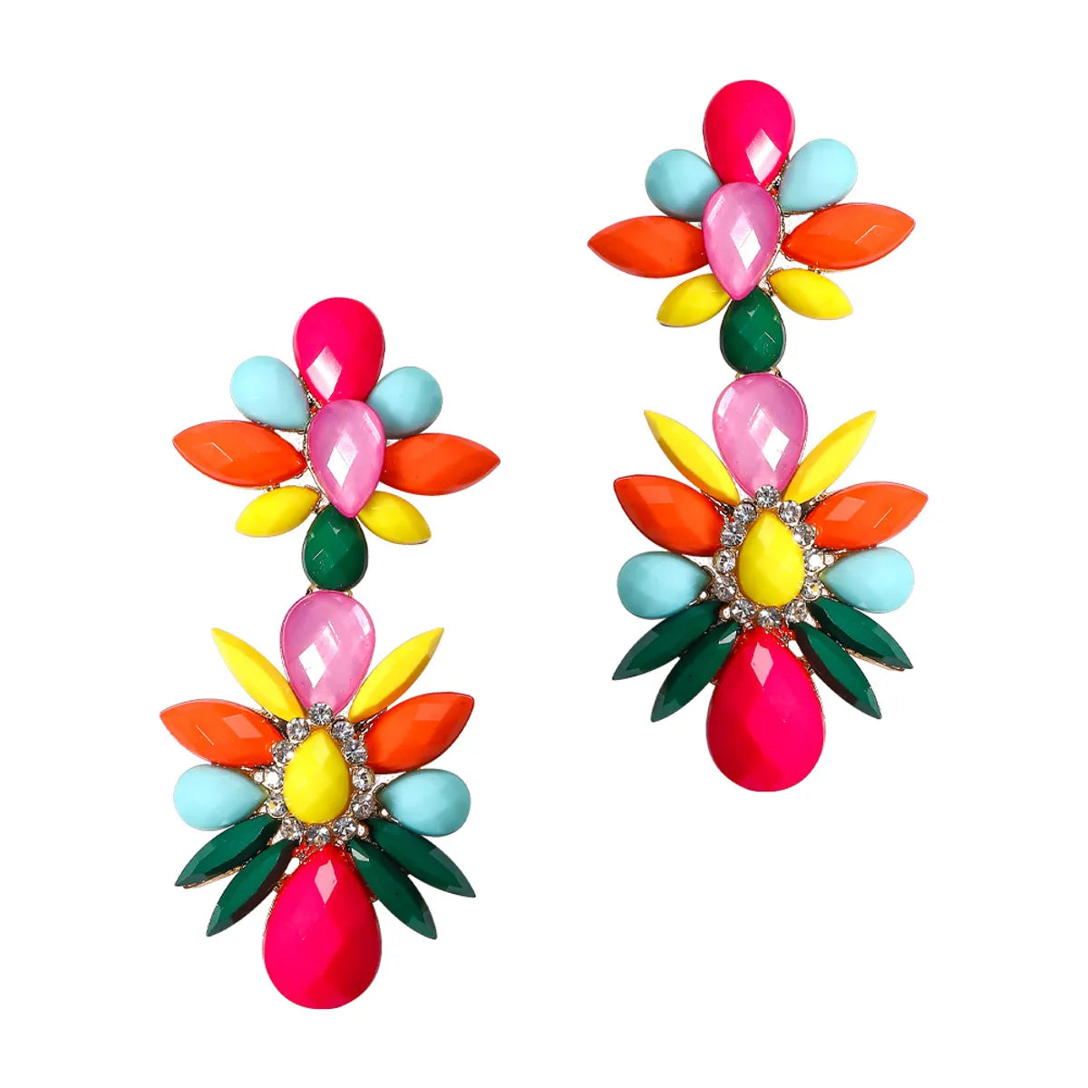 Retro Water Droplets Alloy Inlay Rhinestones Women's Drop Earrings 1 Pair