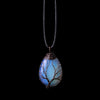 Retro Water Droplets Alloy Natural Stone Leather Rope Pendant Necklace In Bulk