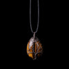 Retro Water Droplets Alloy Natural Stone Leather Rope Pendant Necklace In Bulk