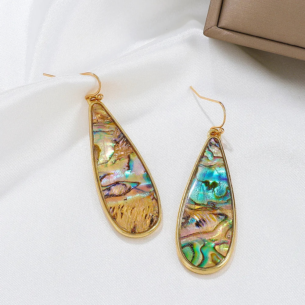 Retro Water Droplets Glass Women'S Dangling Earrings 1 Pair