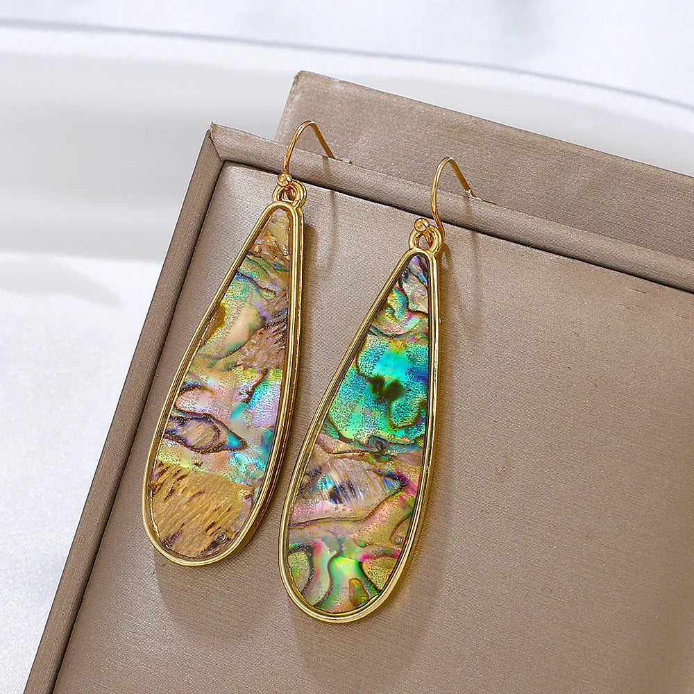 Retro Water Droplets Glass Women'S Dangling Earrings 1 Pair