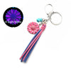 Retro Western Style Luminous Metal Pendant Keychain With Turquoise And Sunflower Pattern