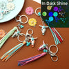 Retro Western Style Luminous Metal Pendant Keychain With Turquoise And Sunflower Pattern