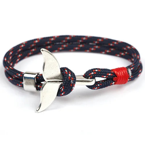 Retro Whale Alloy Rope Wholesale Bracelets