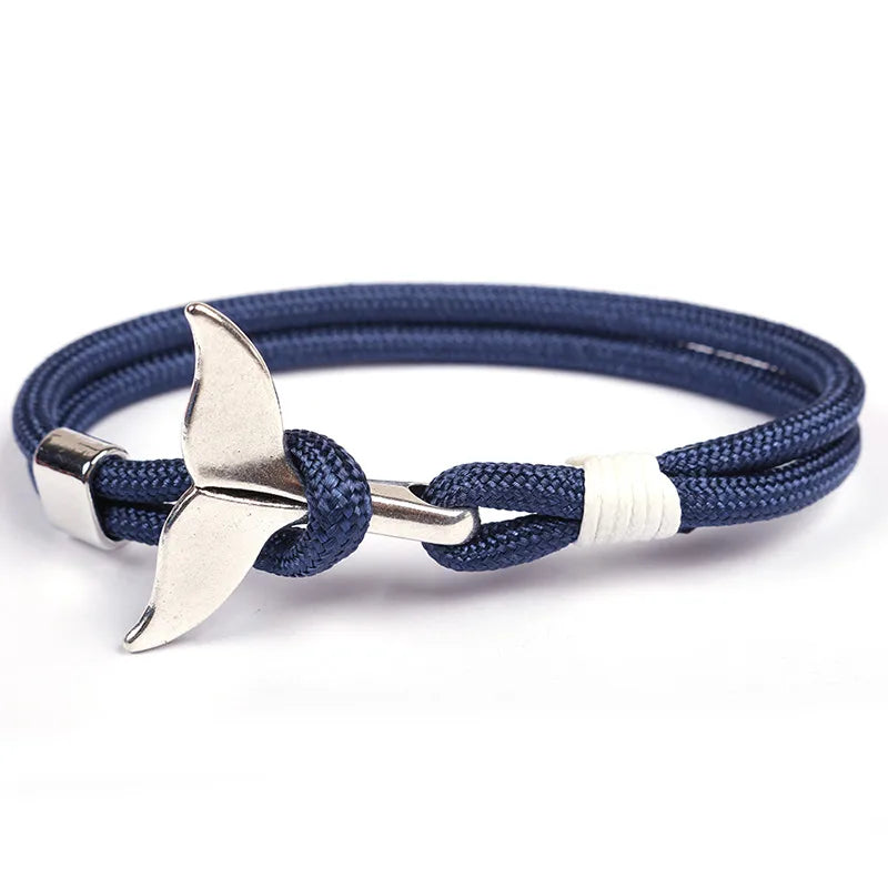 Retro Whale Alloy Rope Wholesale Bracelets