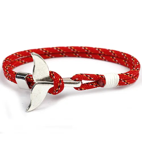 Retro Whale Alloy Rope Wholesale Bracelets