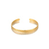 Retro Wheat Ear Texture Adjustable Bracelet Ring Set For Women Titanium Steel Electroplated With Gold