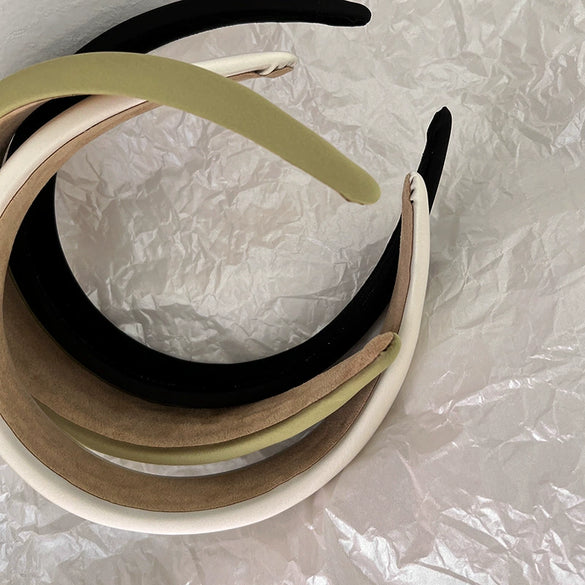 Retro Wide Brim Sponge Hairband Cloth And Sponge Headband Simple All Match Hair Accessory For Washing Face