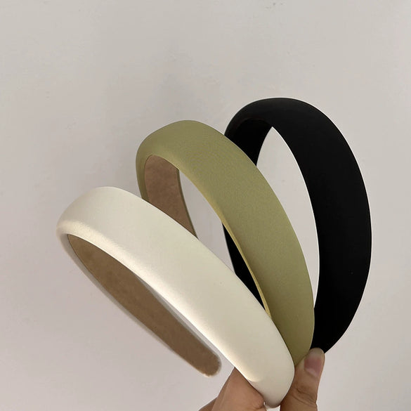 Retro Wide Brim Sponge Hairband Cloth And Sponge Headband Simple All Match Hair Accessory For Washing Face