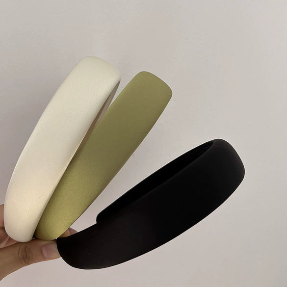 Retro Wide Brim Sponge Hairband Cloth And Sponge Headband Simple All Match Hair Accessory For Washing Face