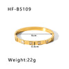 Retro Wide Edge Irregular Titanium Steel Bracelet Inlaid With Zircon Furnace Vacuum Plated 18K Real Gold For Women Ins Style