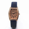 Retro Wine Barrel Rhinestone Quartz Watch With Bamboo Pattern Alloy Belt For Women