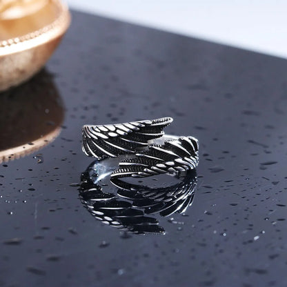 Retro Wings Copper Plating Silver Plated Men'S Rings