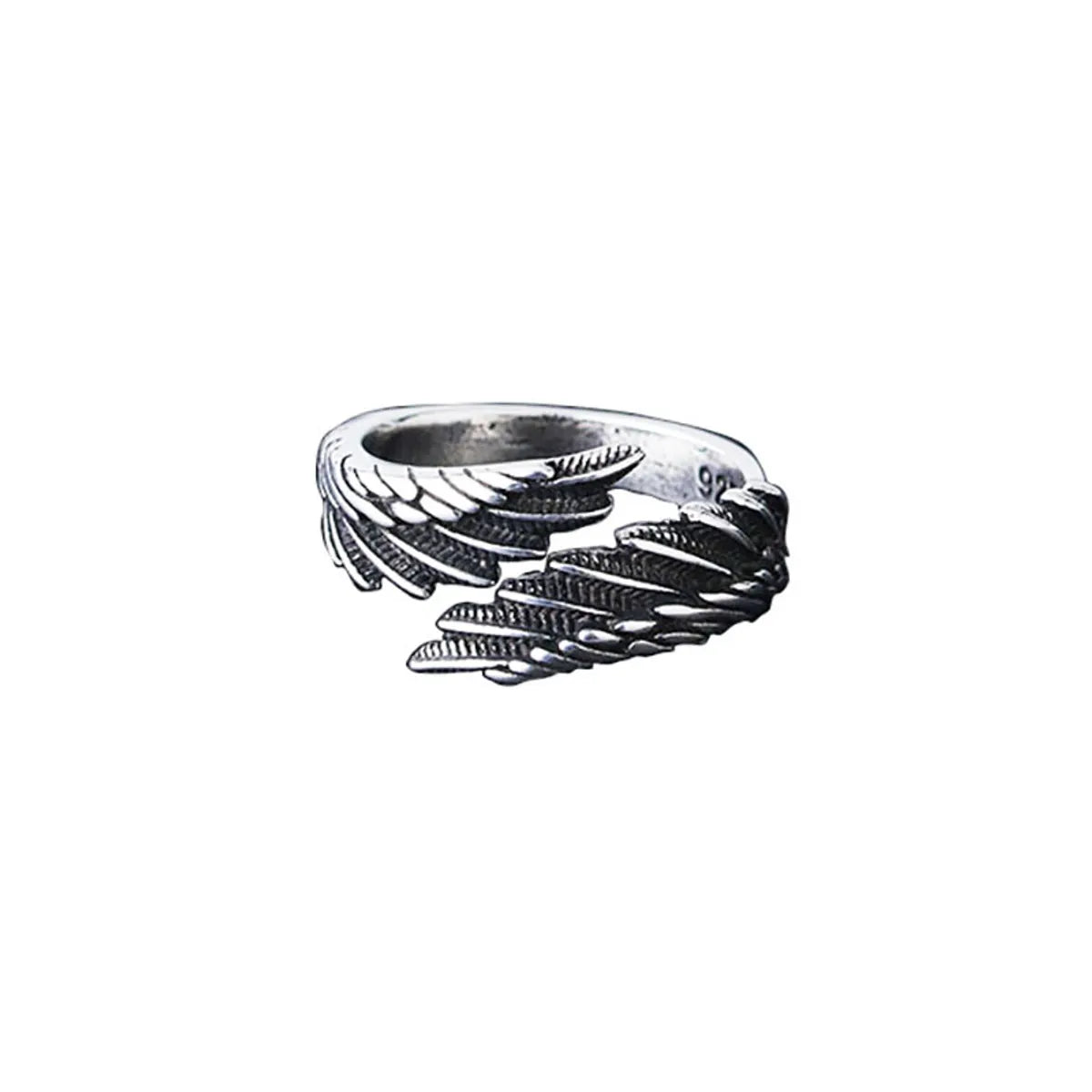 Retro Wings Copper Plating Silver Plated Men'S Rings