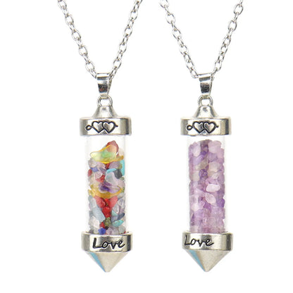 Retro Ing Bottle Crystal Plating Pendant Necklace 1 Piece