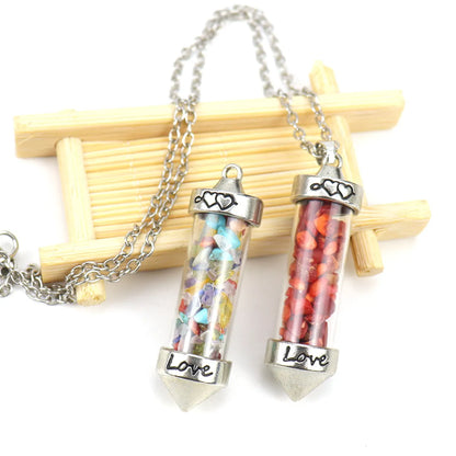 Retro Ing Bottle Crystal Plating Pendant Necklace 1 Piece