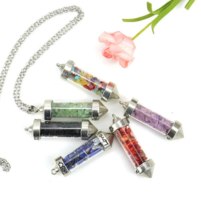 Retro Ing Bottle Crystal Plating Pendant Necklace 1 Piece