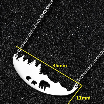 Retro Wolf Cat Bird 201 Stainless Steel Plating Hollow Out 18K Gold Plated Women'S Pendant Necklace