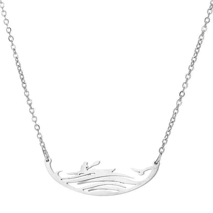 Retro Wolf Cat Bird 201 Stainless Steel Plating Hollow Out 18K Gold Plated Women'S Pendant Necklace