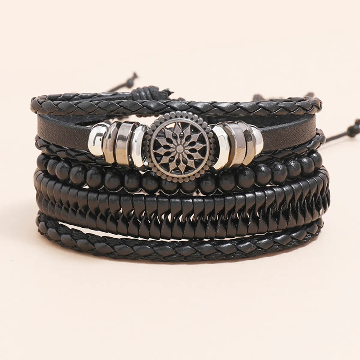 Fashion Geometric Pu Leather No Inlaid Unisex Bracelets