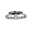 Retro Zircon Crown Beaded Handmade Woven Adjustable Bracelet For Men And Women