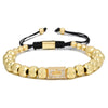 Retro Zircon Crown Beaded Handmade Woven Adjustable Bracelet For Men And Women